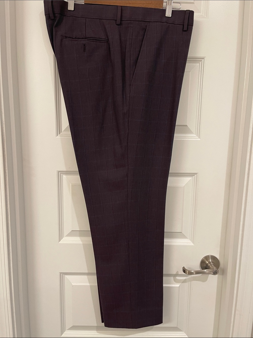 Penguin Tailored Men's Dress Pants in Deep Plum Windowpane